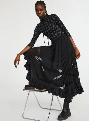  CLAUDIE PIERLOT   Gonna lunga plissettata | Nero