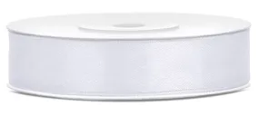 Nastro di raso bianco lungo 25m e largo 12mm